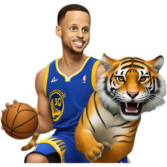 Steph curry riding a tiger  emoji