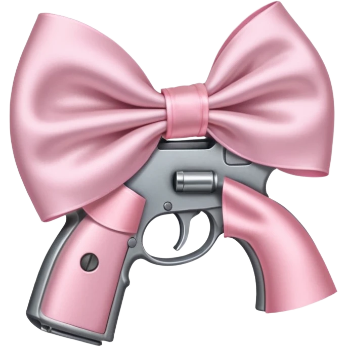 Gun with a light pink bow  emoji