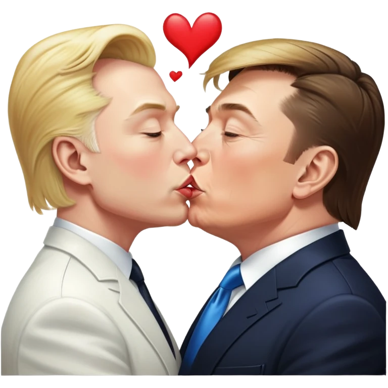 Donald trump passionately kissing Elon musk emoji