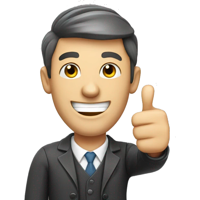 Smiling Englishman showing thumbs up  emoji