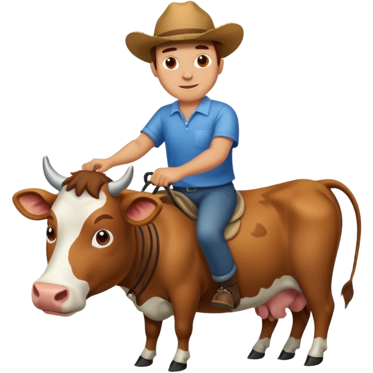 the cow should ride on the man emoji