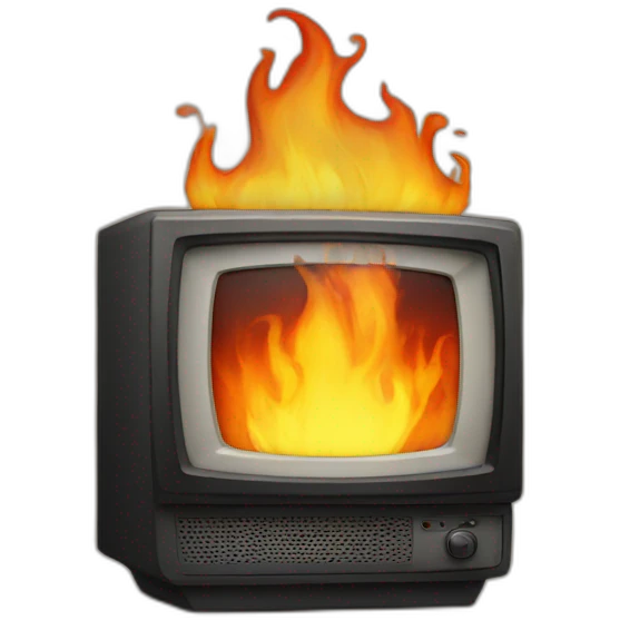 A burning television emoji