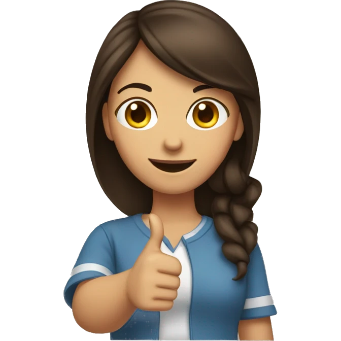 Brunette girl holding a thumbs up emoji