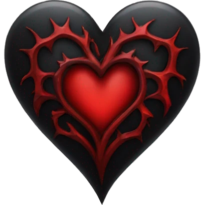 Black and red gothic heart  emoji