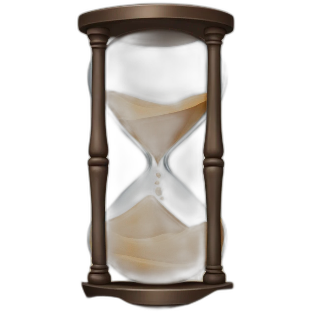Hourglass in metal half full of brown sand emoji