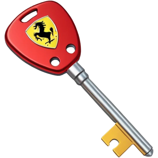 red Ferrari key with a yellow background emoji