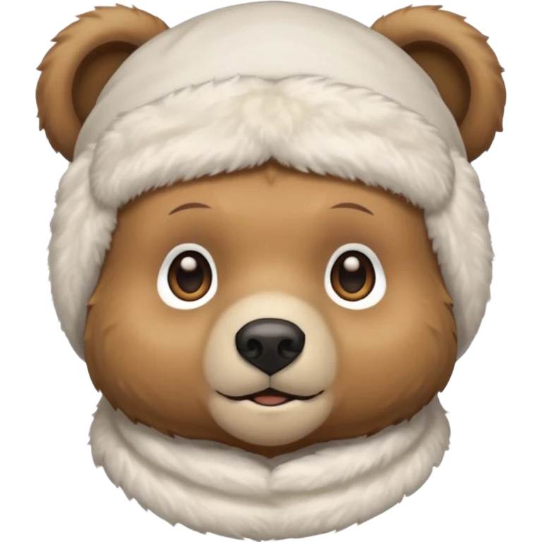 Сделай лицо медведя в белой дюраге emoji