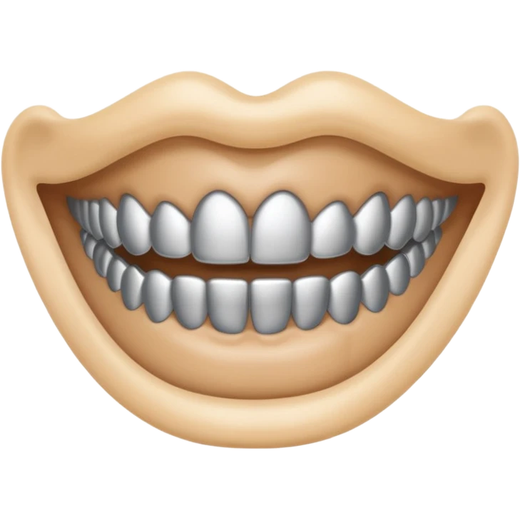 white lips silver grillz emoji