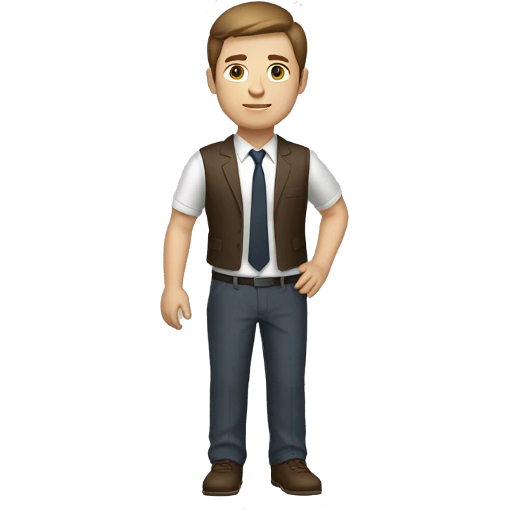 business man as hero brown short hair white skin full body no glasses emoji