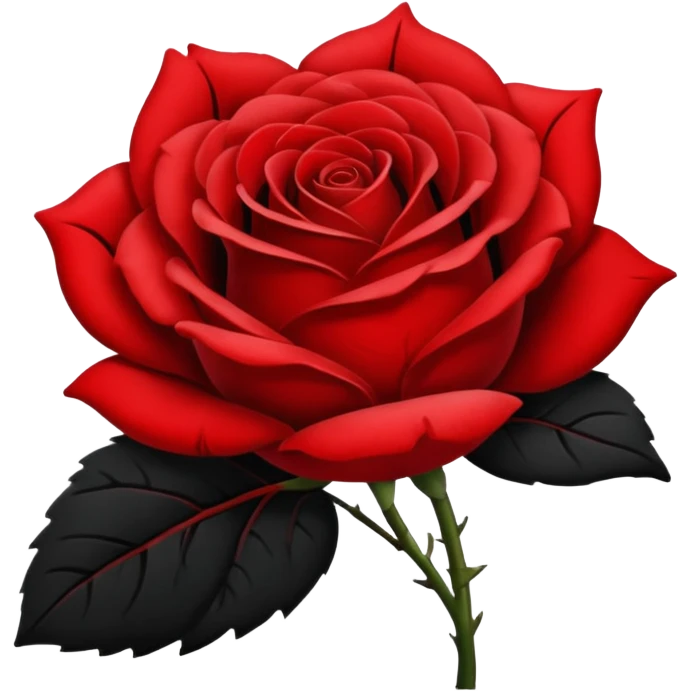 red and black half  rose emoji