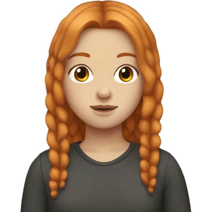 Aesthetic Ginger girl straight thick hair  emoji
