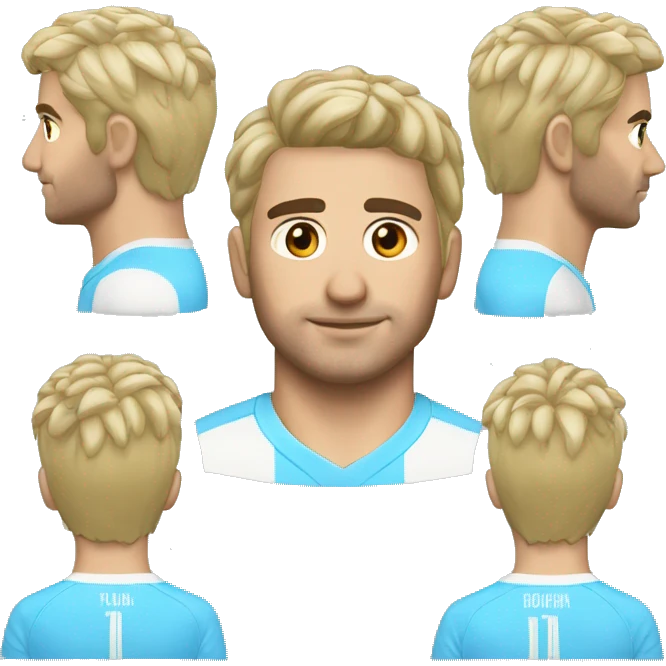 Peluquero raza blanca con tijeras pelo corto futbol malaga club de futbol emoji