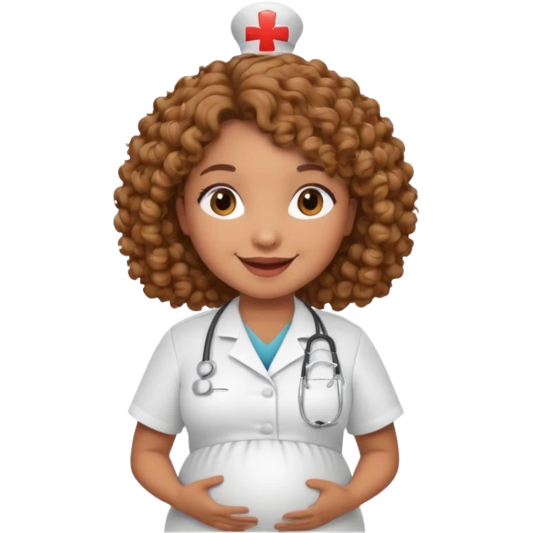 pregnant curly nurse emoji