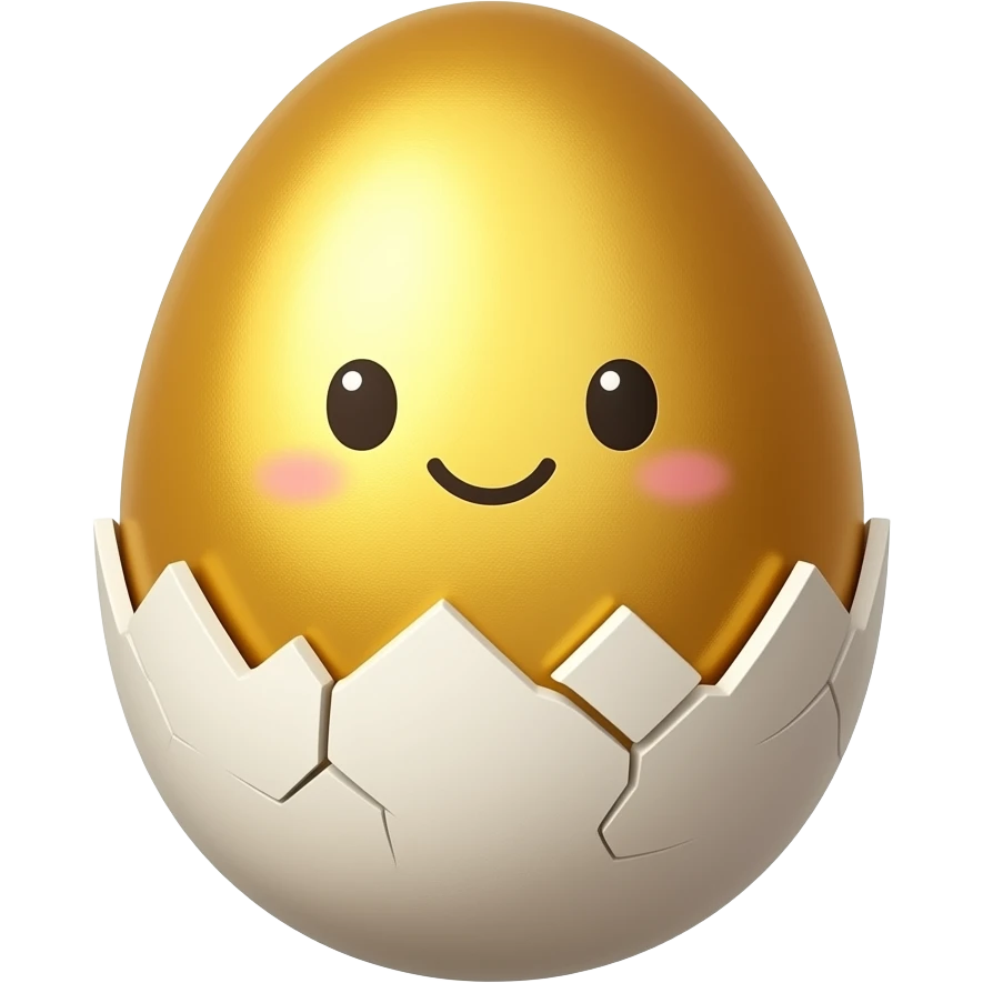 egg golden easter face kawai broken hatch emoji