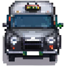 pixel art black London taxi cab emoji