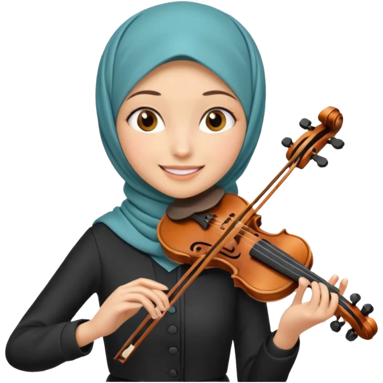 hịjab girl playing violin emoji