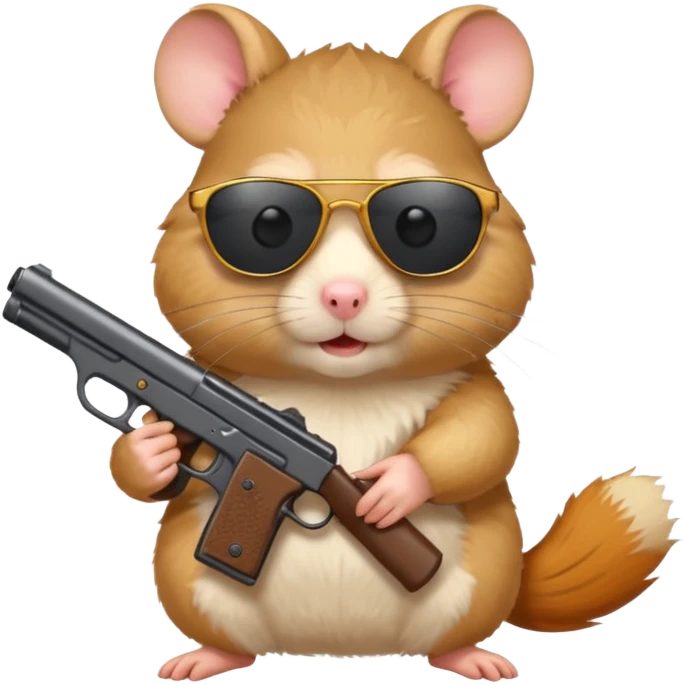 Hamster qui a des lunettes de soleil et un flingue  emoji