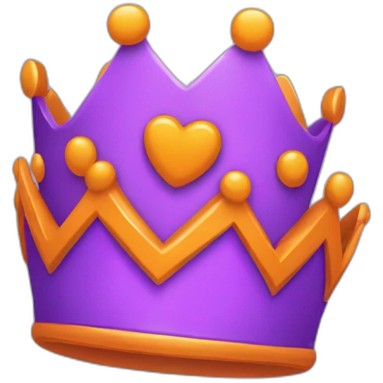 Couronne avec du violet et orange emoji