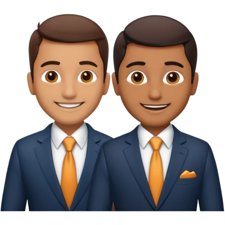 two same look brother both busnessmen indian look emoji