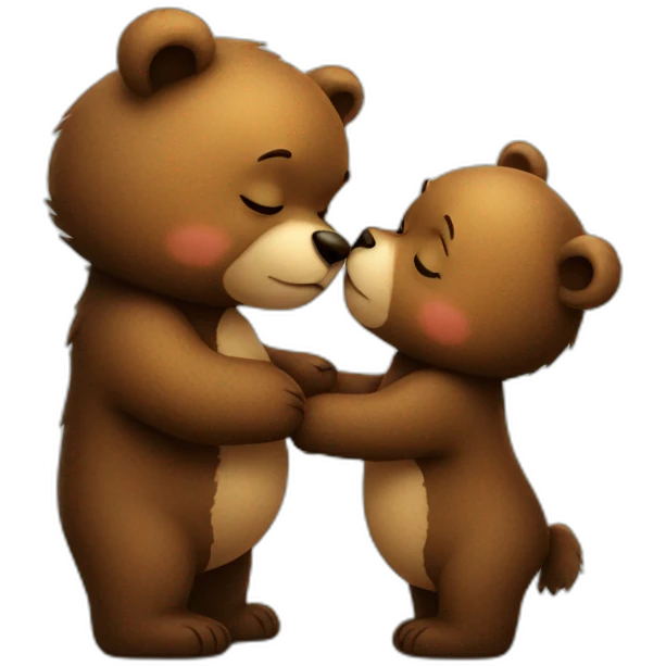 Bear love kissing a cute bear emoji