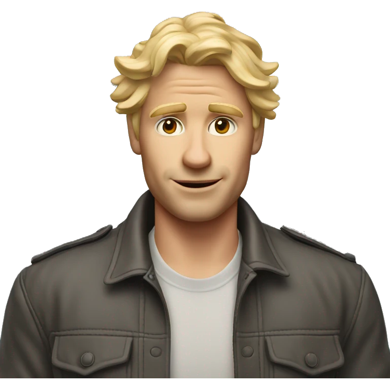a man with blond hair standing infront of the matterhorn emoji