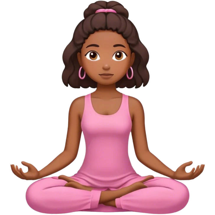 Black girl in pink dress meditating  emoji