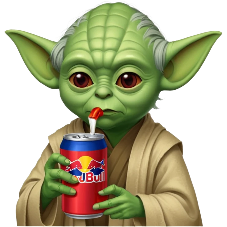 Yoda with red bull emoji