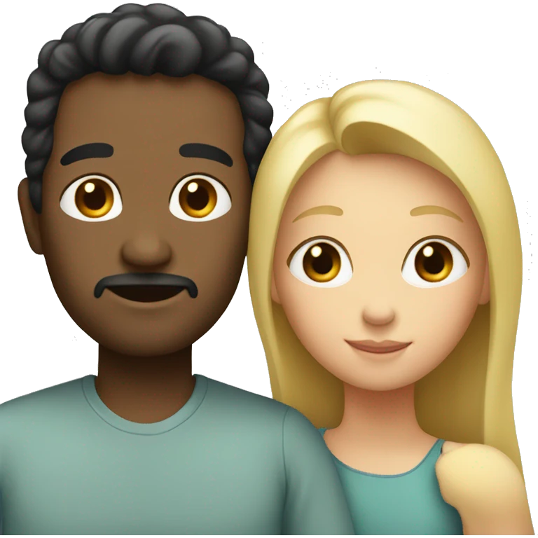 blonde mother and daughter and black hair father emoji