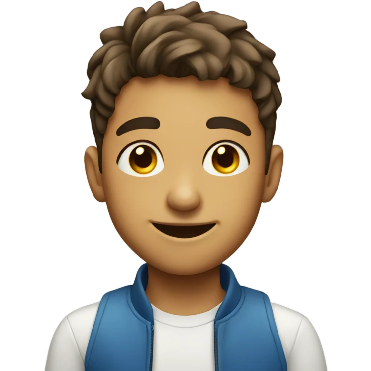 smiling boy looking at viewer emoji