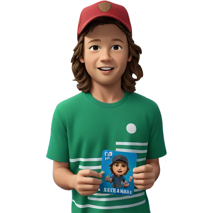 male with brown hair wearing hat emoji