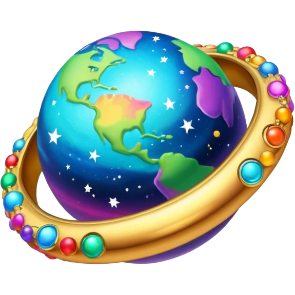 colorful planet with ring emoji