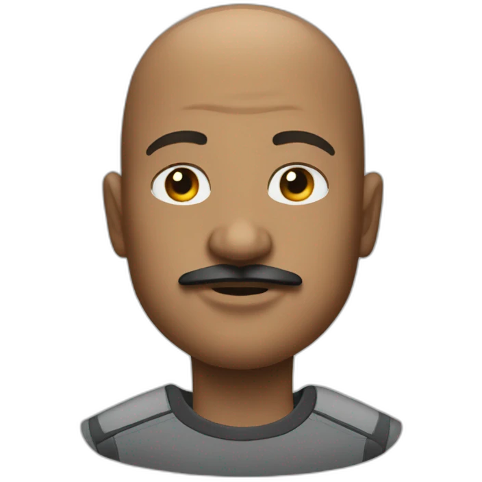 bald black elon musk with a moustache  emoji