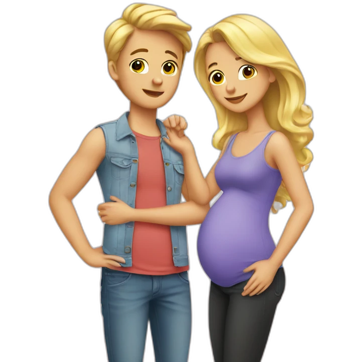 Gay Best friends & blond pregnant love emoji