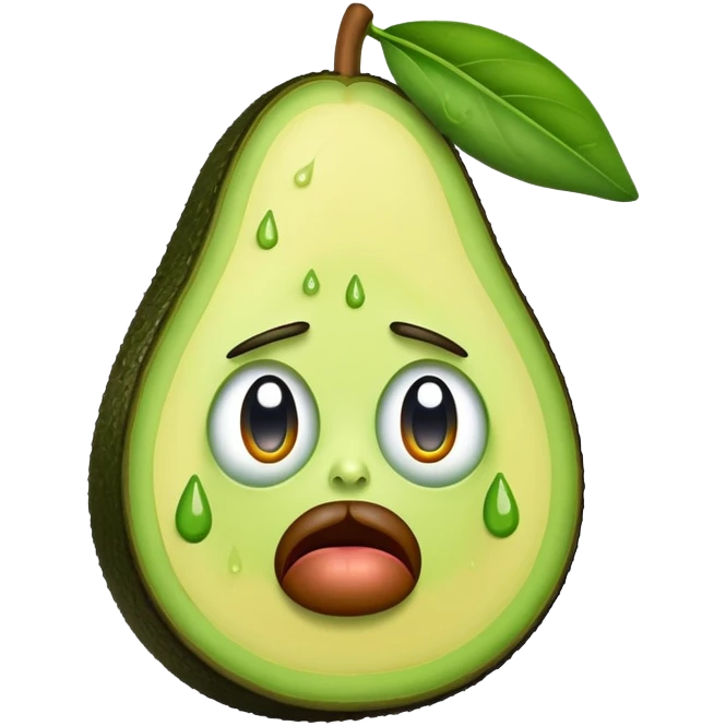 sad realistic avocado crying emoji
