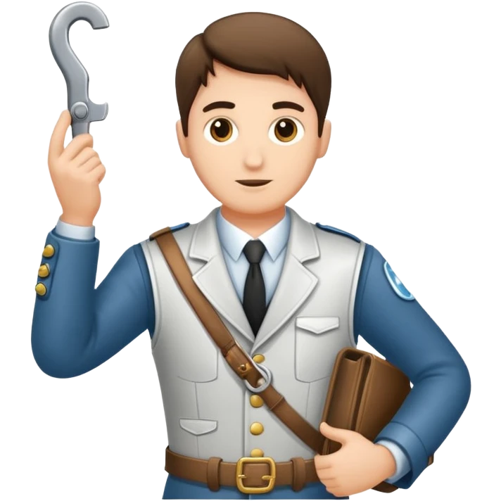 Ministrante maschio con pisside e camice emoji