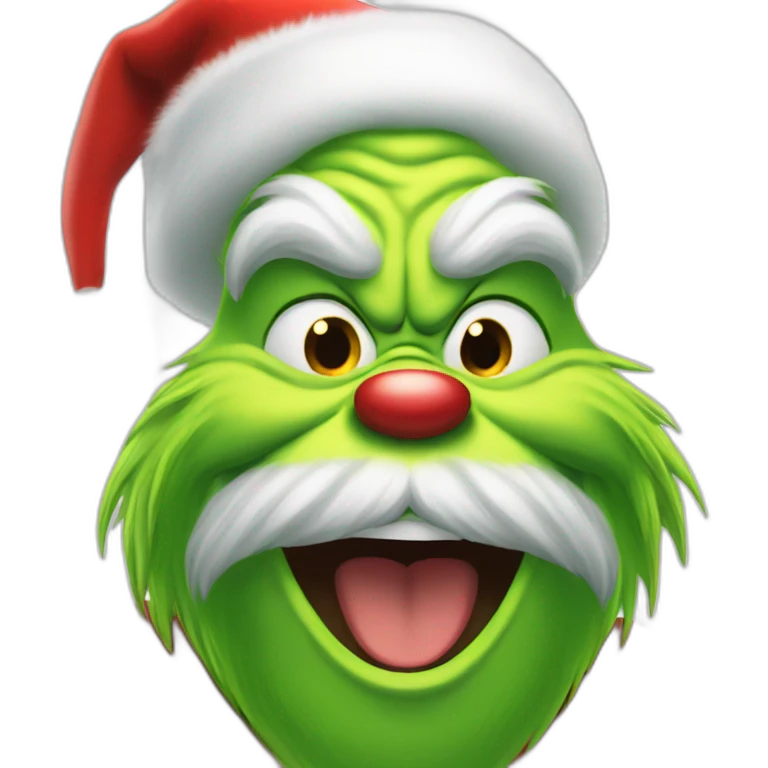 Grinch santa Claus laughing  emoji