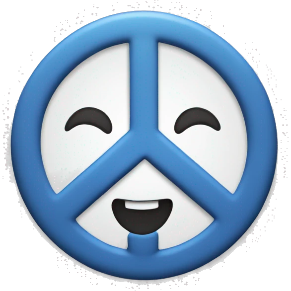 Smiling face with peace sign emoji