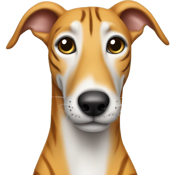 tiger greyhound on its and nose. is standing emoji