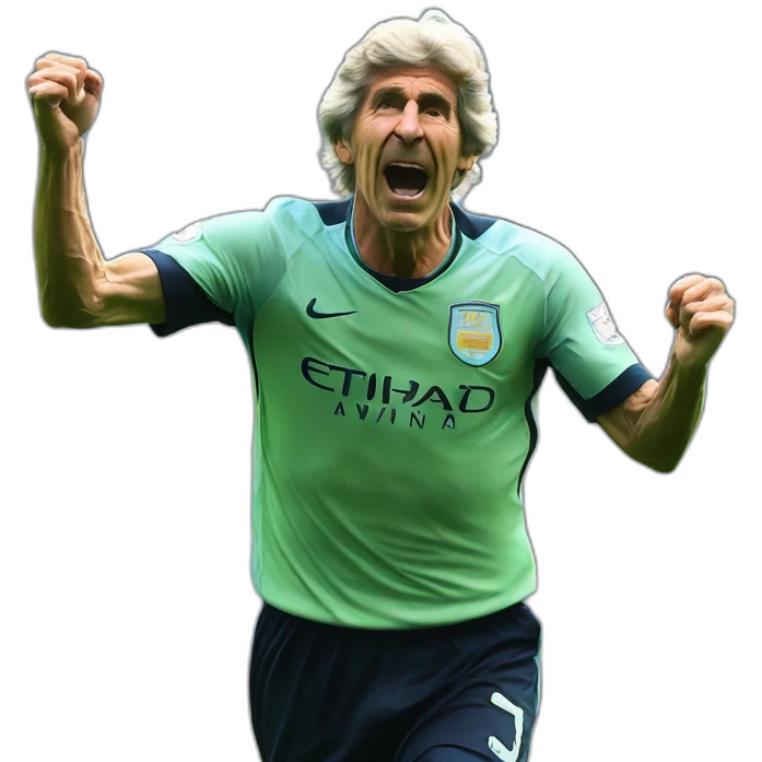 Hiperrealist Manuel pellegrini celebration goal emoji