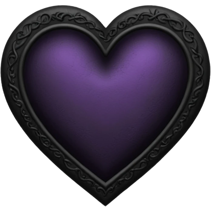 goth themed heart with a dark velvet frame emoji