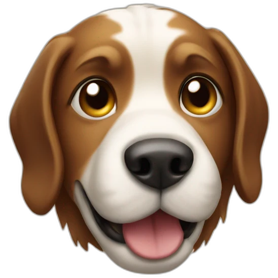 Dog doing a poo emoji