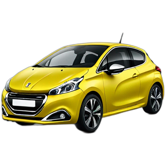 Peugeot 208 jaune de course emoji