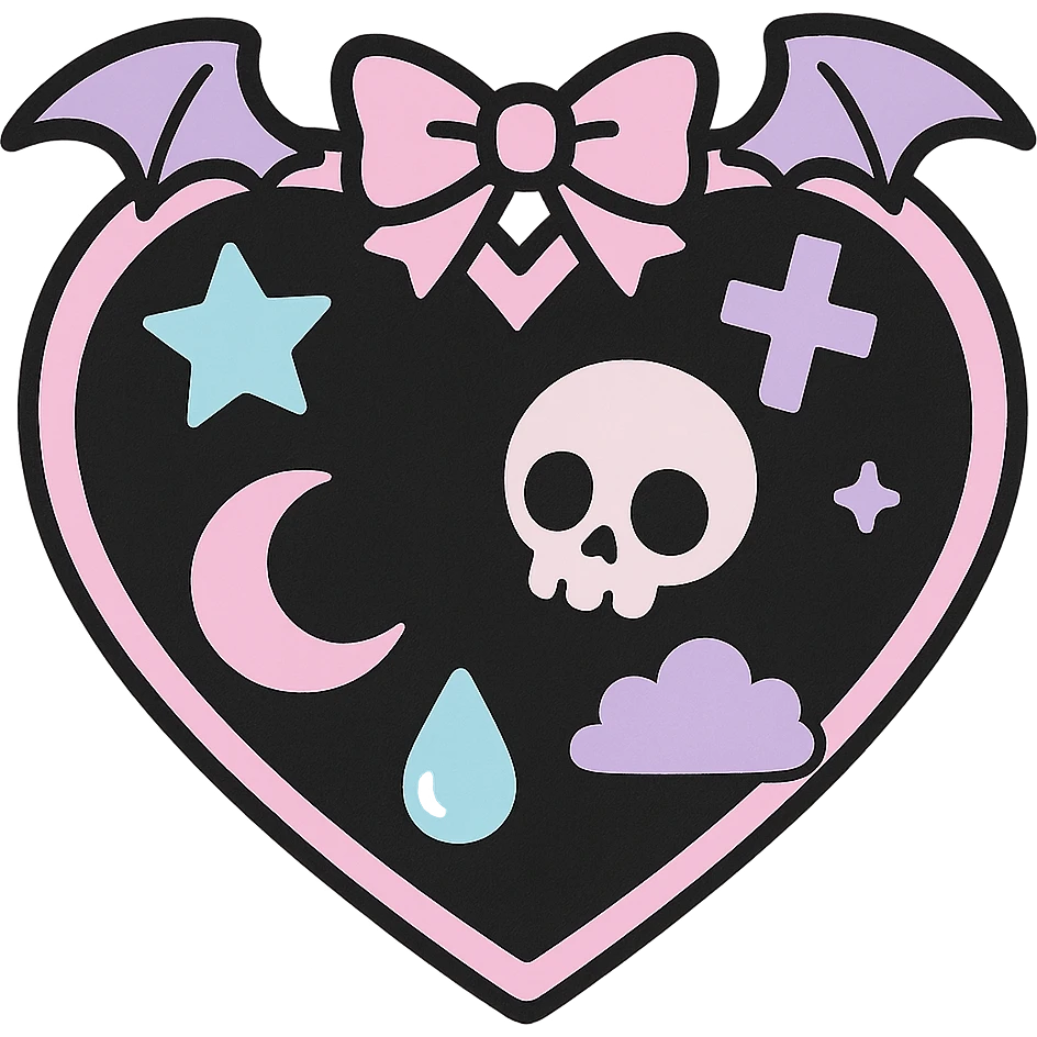 pastel goth black object remove background emoji