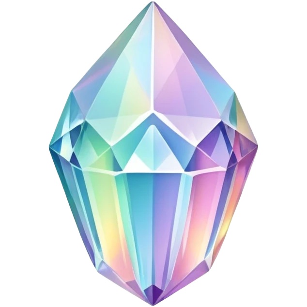 Pastel iridescent rainbow crystal emoji