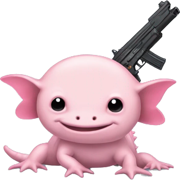 axolotl with a gun emoji