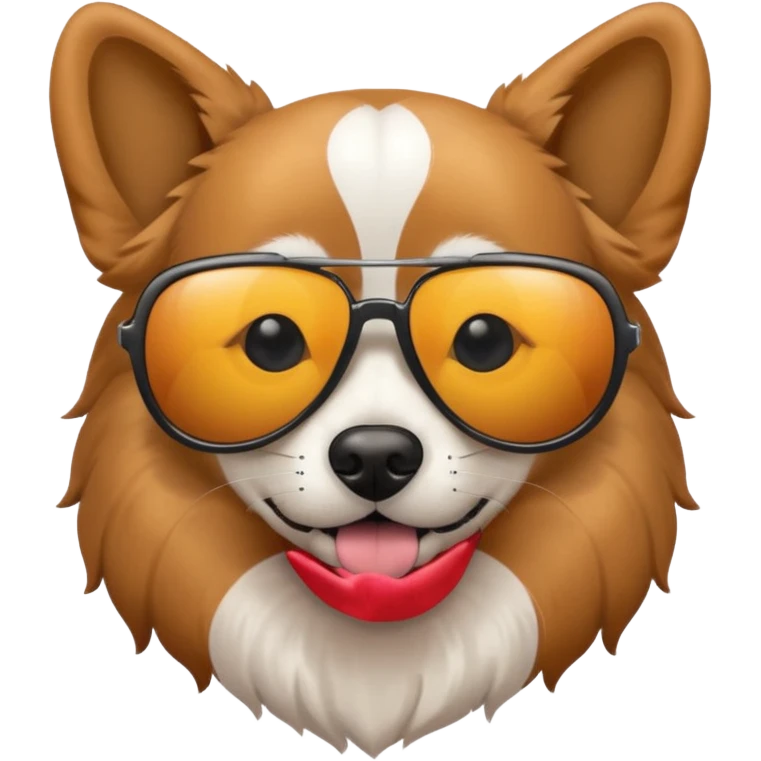 A dog with a sunglasses emoji