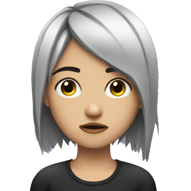 Sad emo girl with chopped hair  emoji