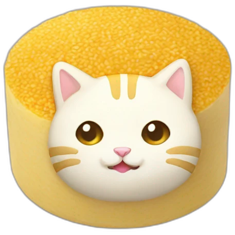 gold rice cake mochi cat emoji