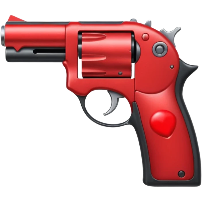 A gun facing left (2D) pointing at a mouth facing right (2D) emoji
