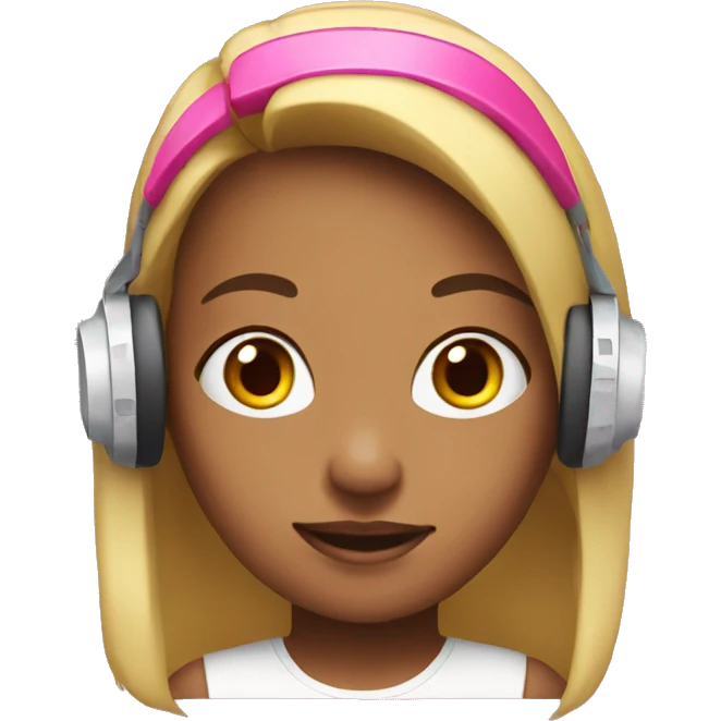 girl with gaming pink headset emoji